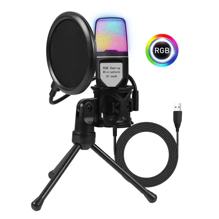 Microphone de jeu RVB Yanmai SF-666R